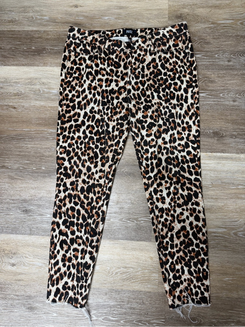 Paige Verdugo Ankle Jeans Cheetah Women’s Size 32 Open Hem